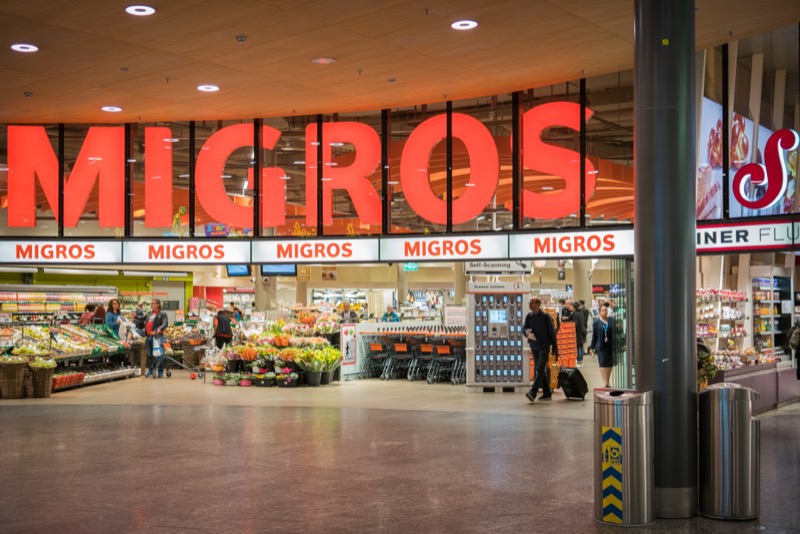A modern Migros store in Zurich